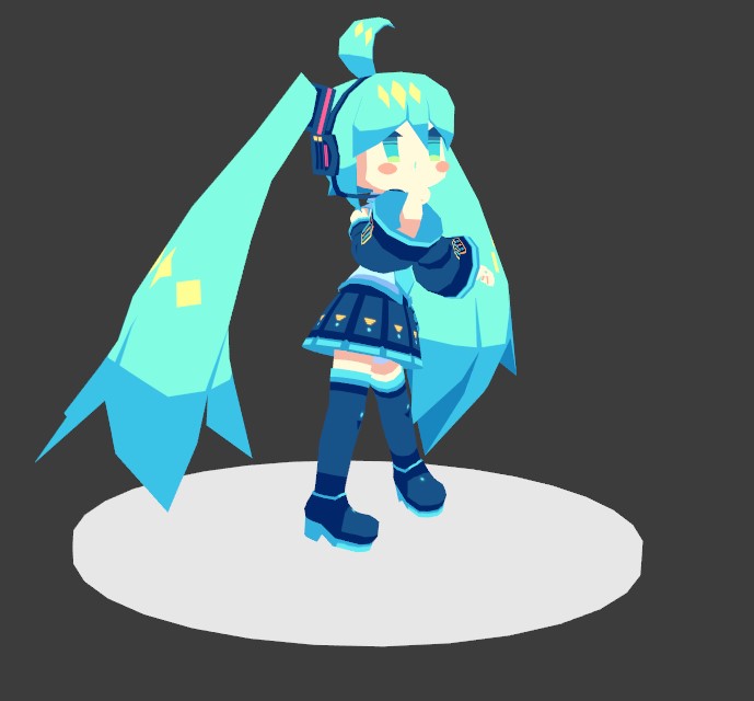 LOW POLY CHIBI HATSUNE MIKU - VOCALOID - 3D PRINTABLE FIGURE 3D PRINT MODEL