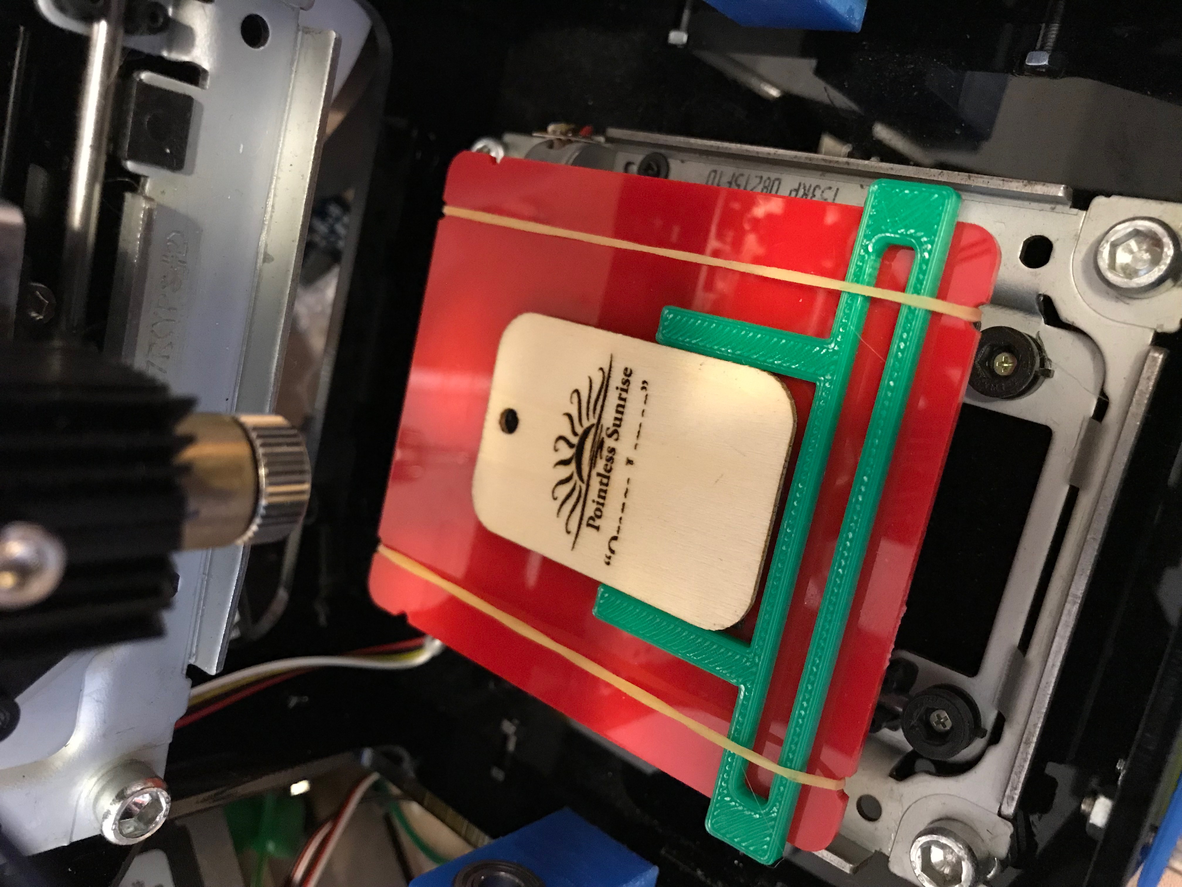 Wooden tag alignment jig for NEJE type mini laser