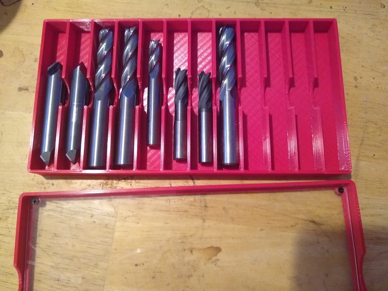 Endmill storage box organizer