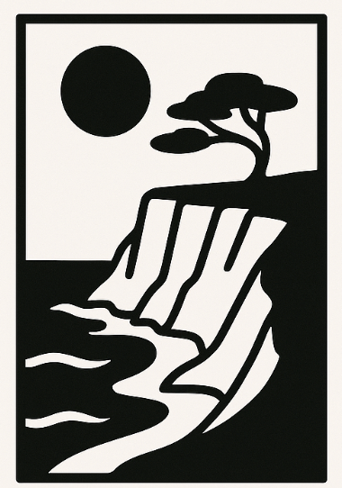 Cookie Cutter - Clay cutter - japanese print cliff landscape