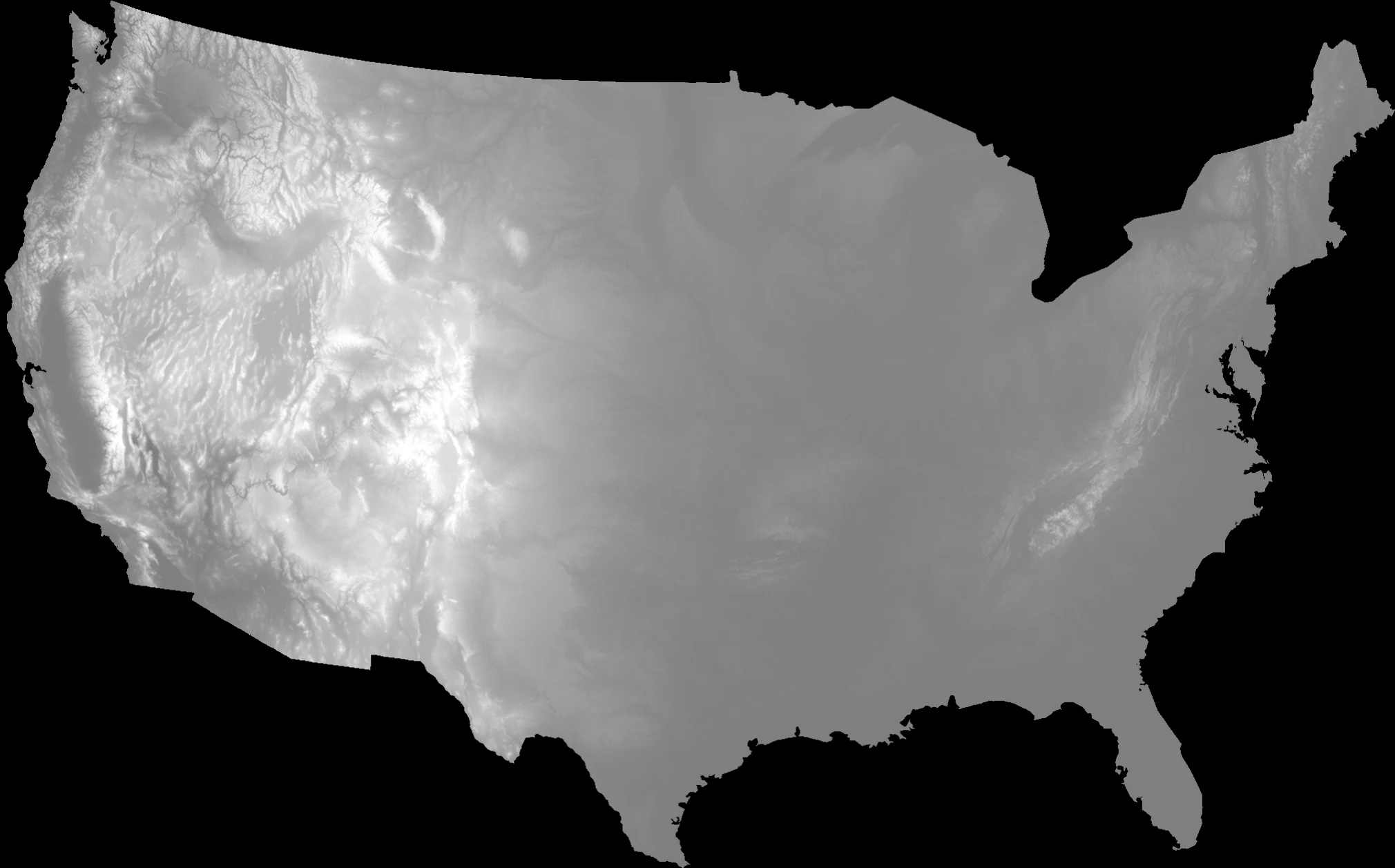 United States Height Map