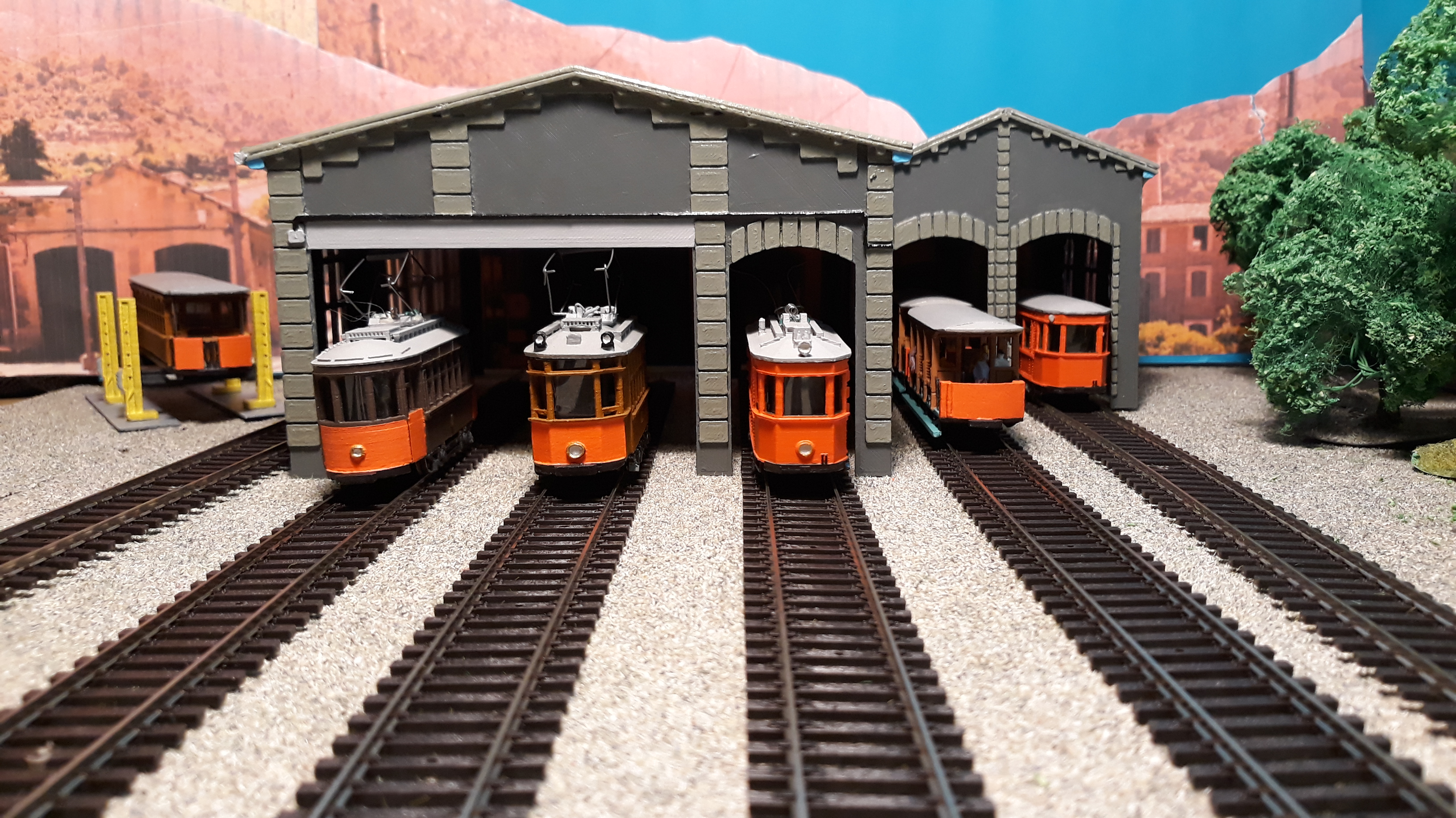 Tram shed in H0 / HO