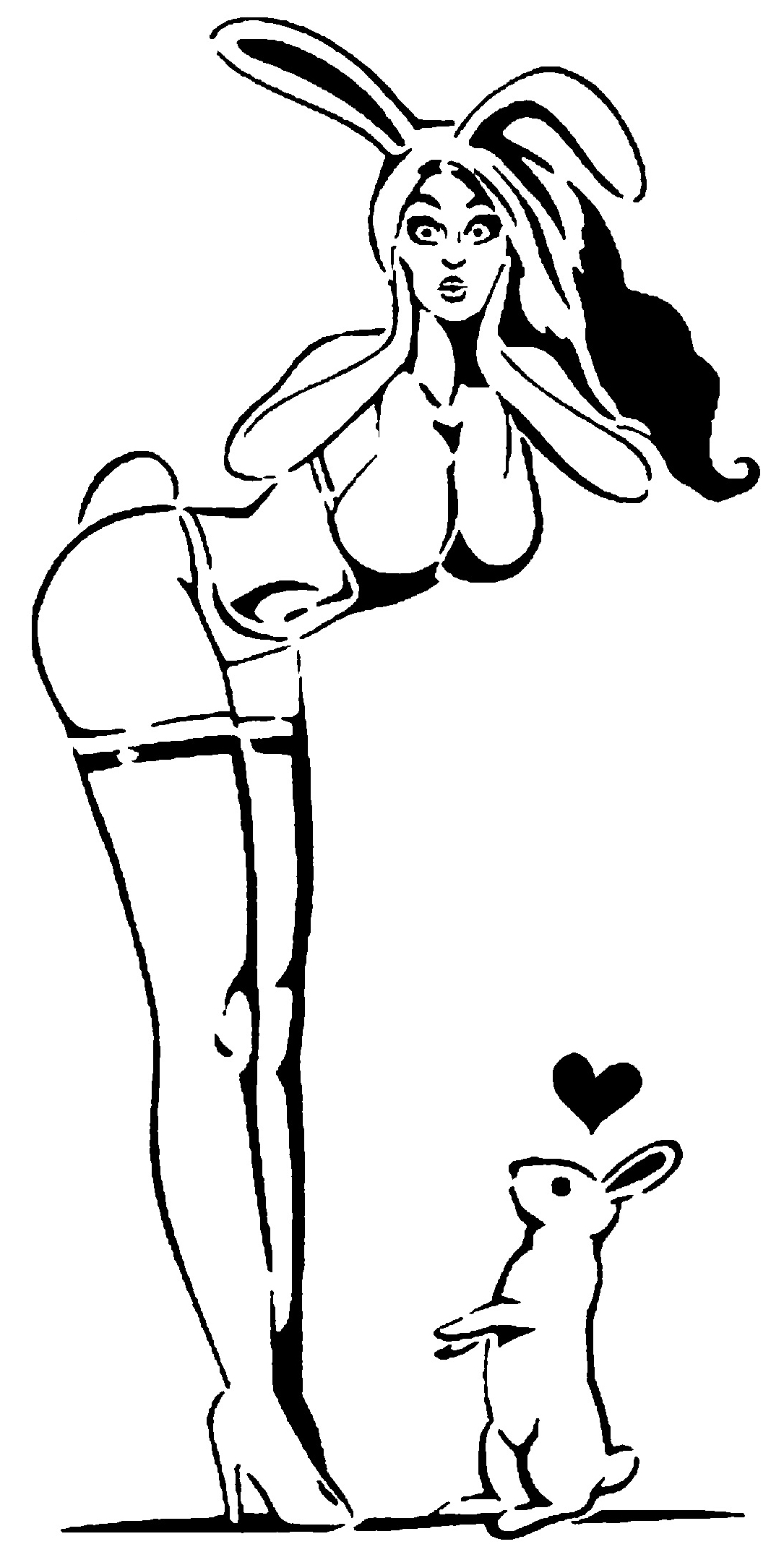 Bunny Girl stencil 1