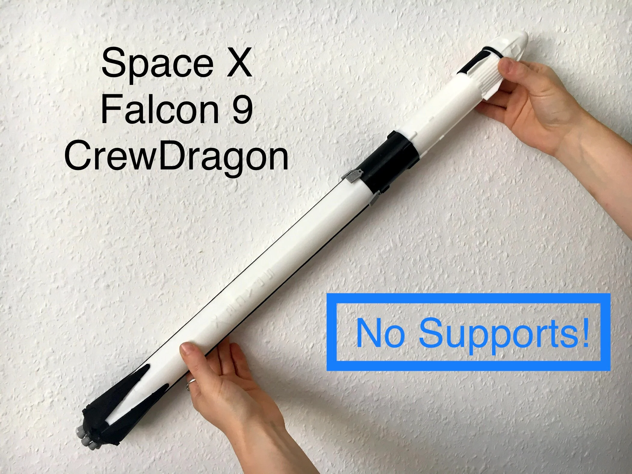1:110 and 1:96 Space X Falcon 9 with Crew Dragon - No Supports - No Painting