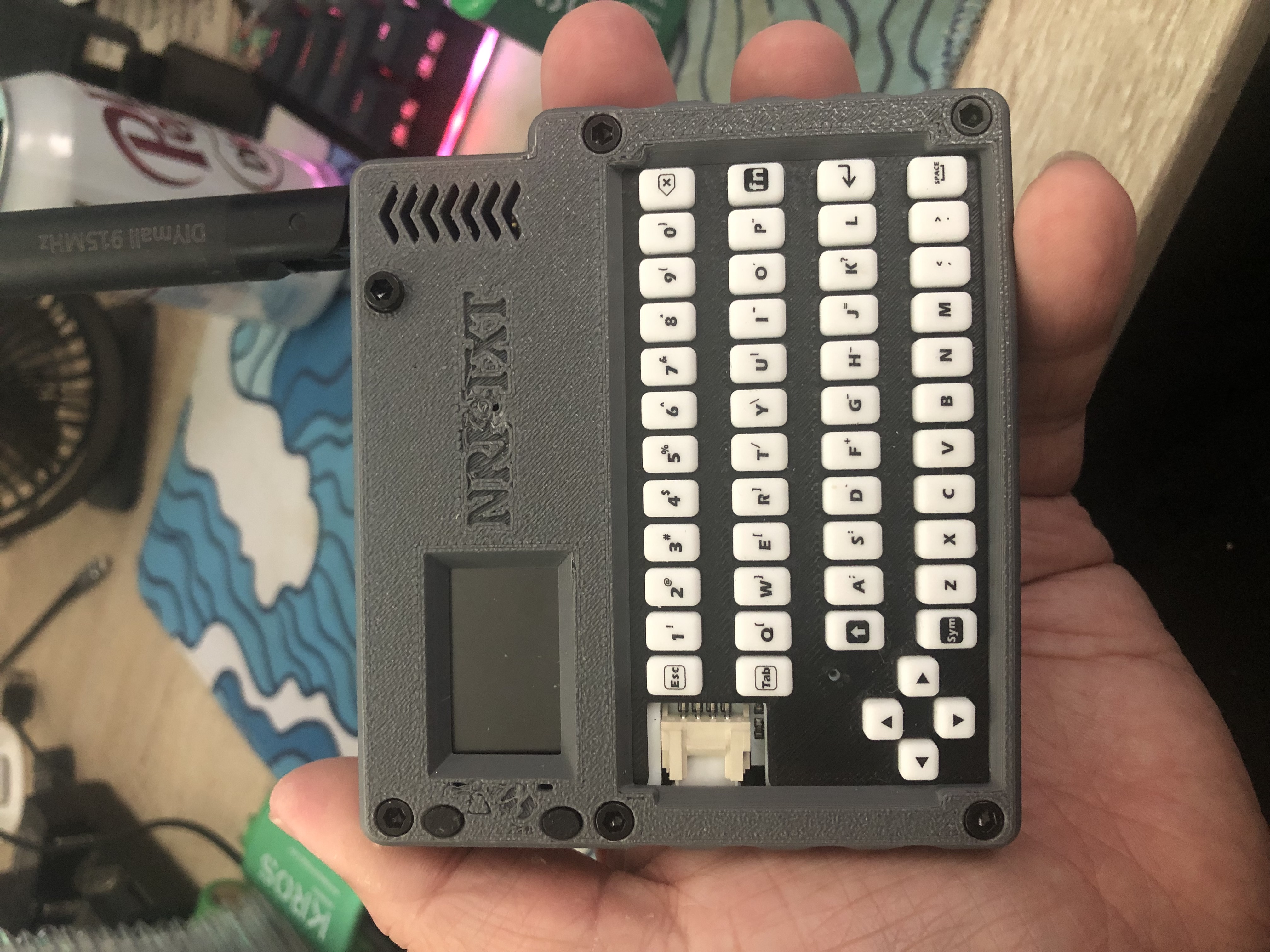 Keyboard Plate for m5stack cardkb keyboard and the NRF-TXT meshtastic radio