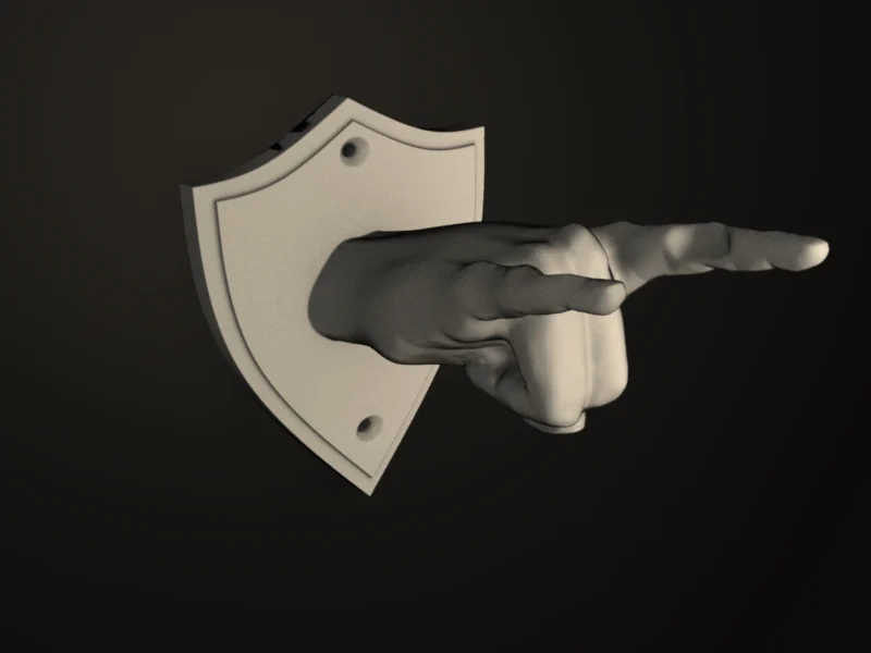 Guitar hanger / hook in the shape of a hand