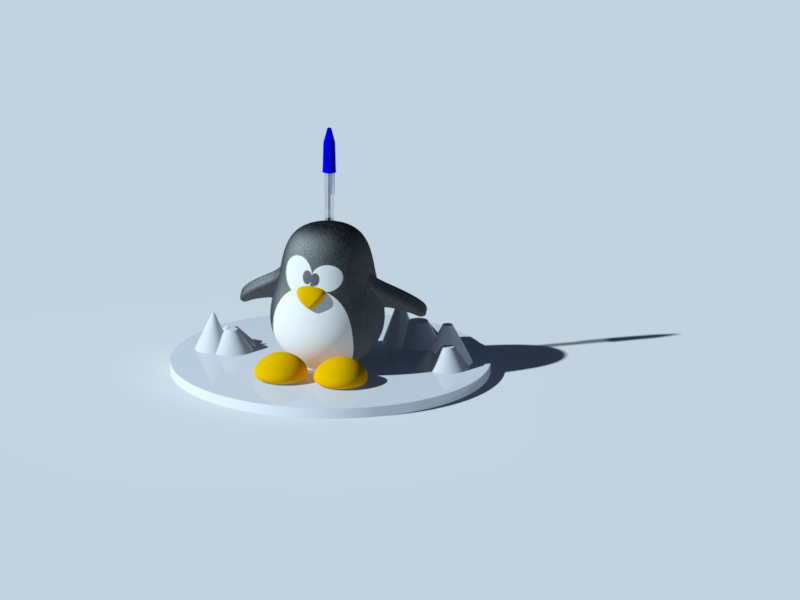 Minilinux penguin penholder