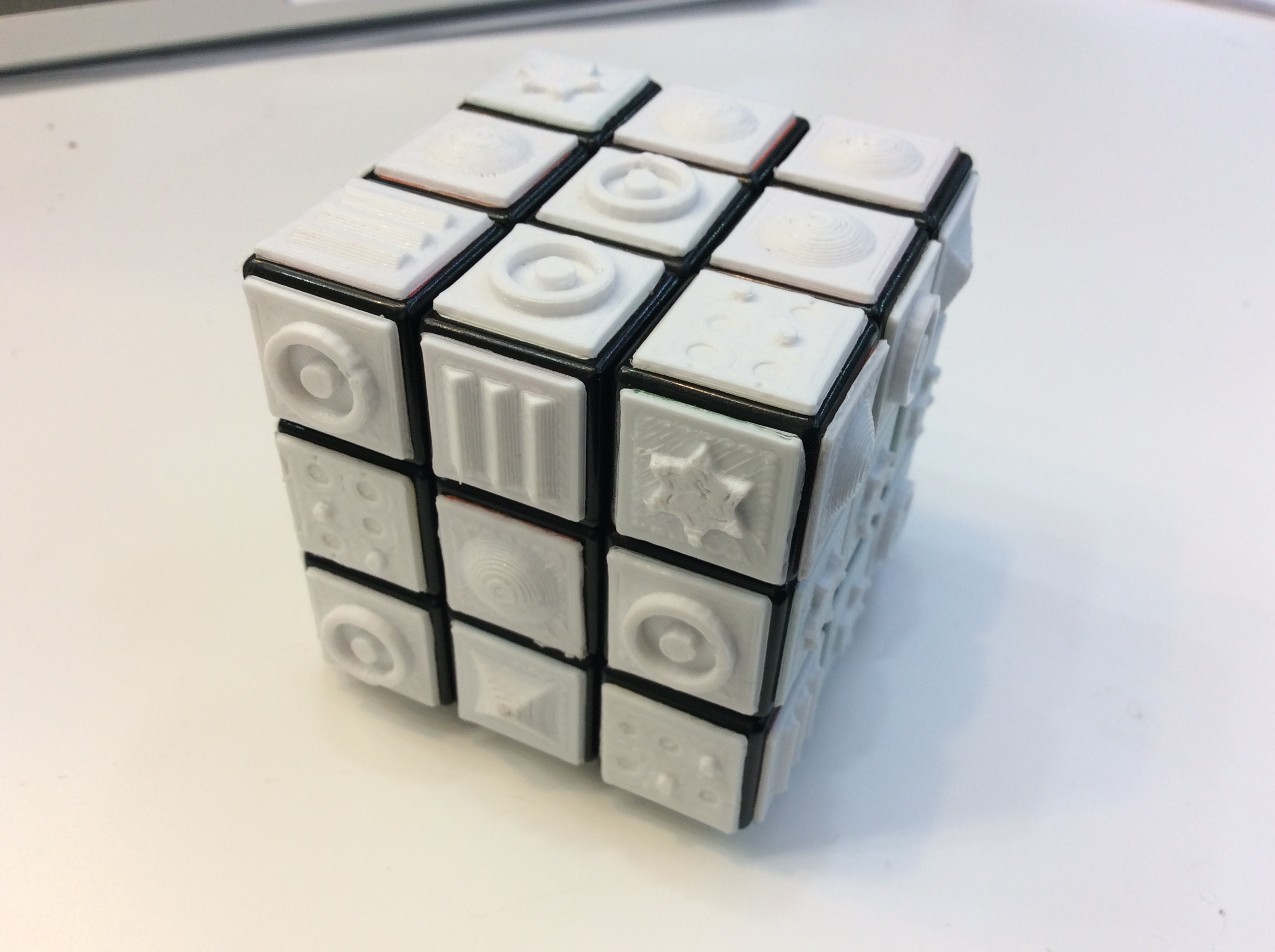 Tactile Rubicks cube labels
