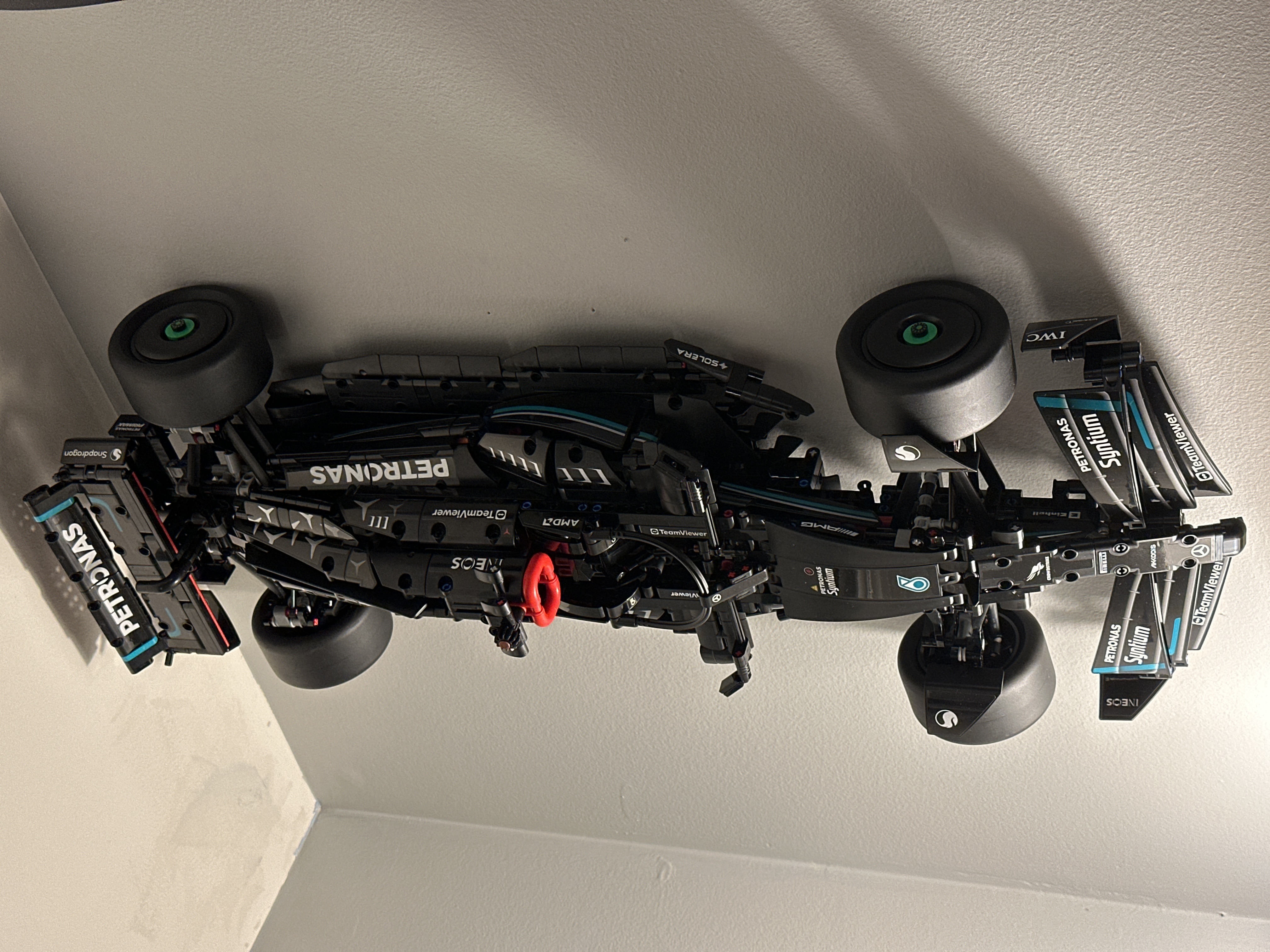 Lego 42171 Mercedes F1 vertical DOWNWARD facing wall mount