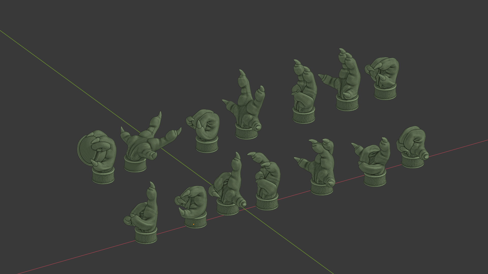 Kombat and Kommand, Cannibal Chicken hand poses