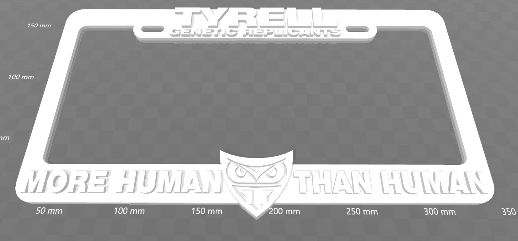 Tyrell Genetic Replicants - More Human Than Human, License Plate Frame, Bladerunner