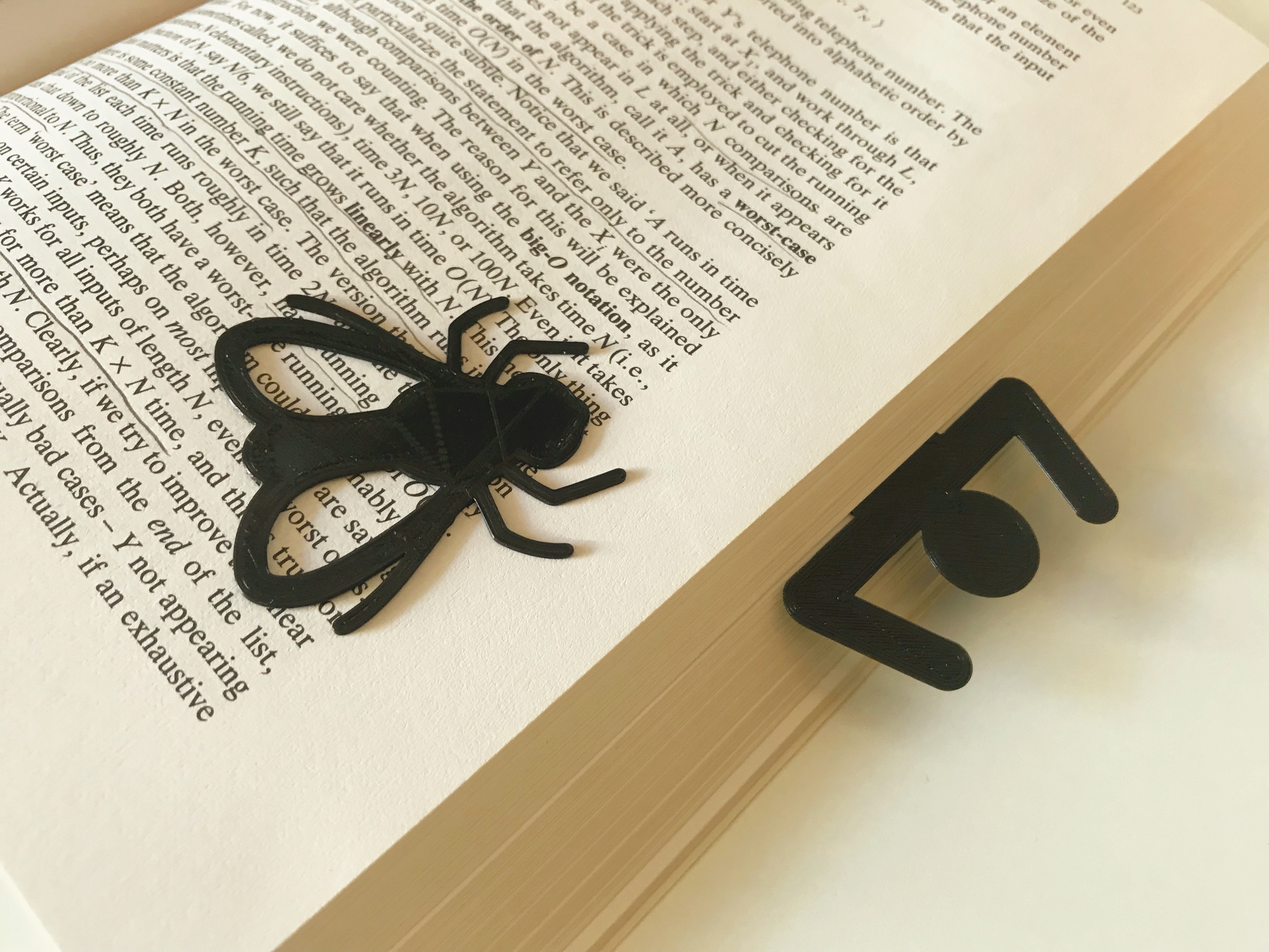 Squeezed-flat bug and stickman bookmarks