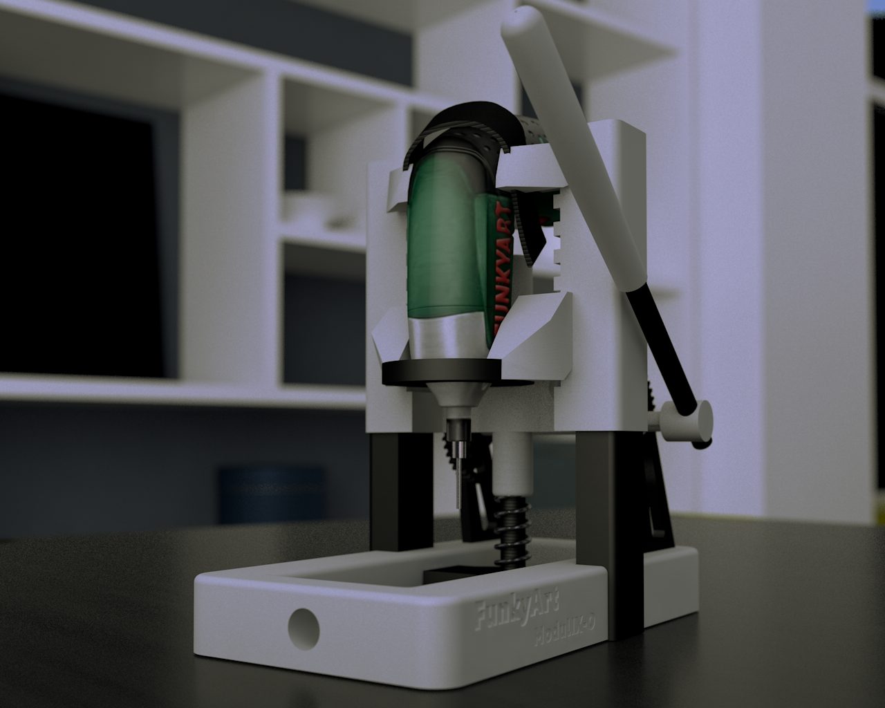 ModulIX-O - Universal Micro Drill press - Bosch IXO, Dremel, Makita,. (Mini-Standbohrer)