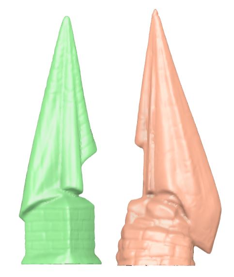 American Flag and Confederate Flag, Statues