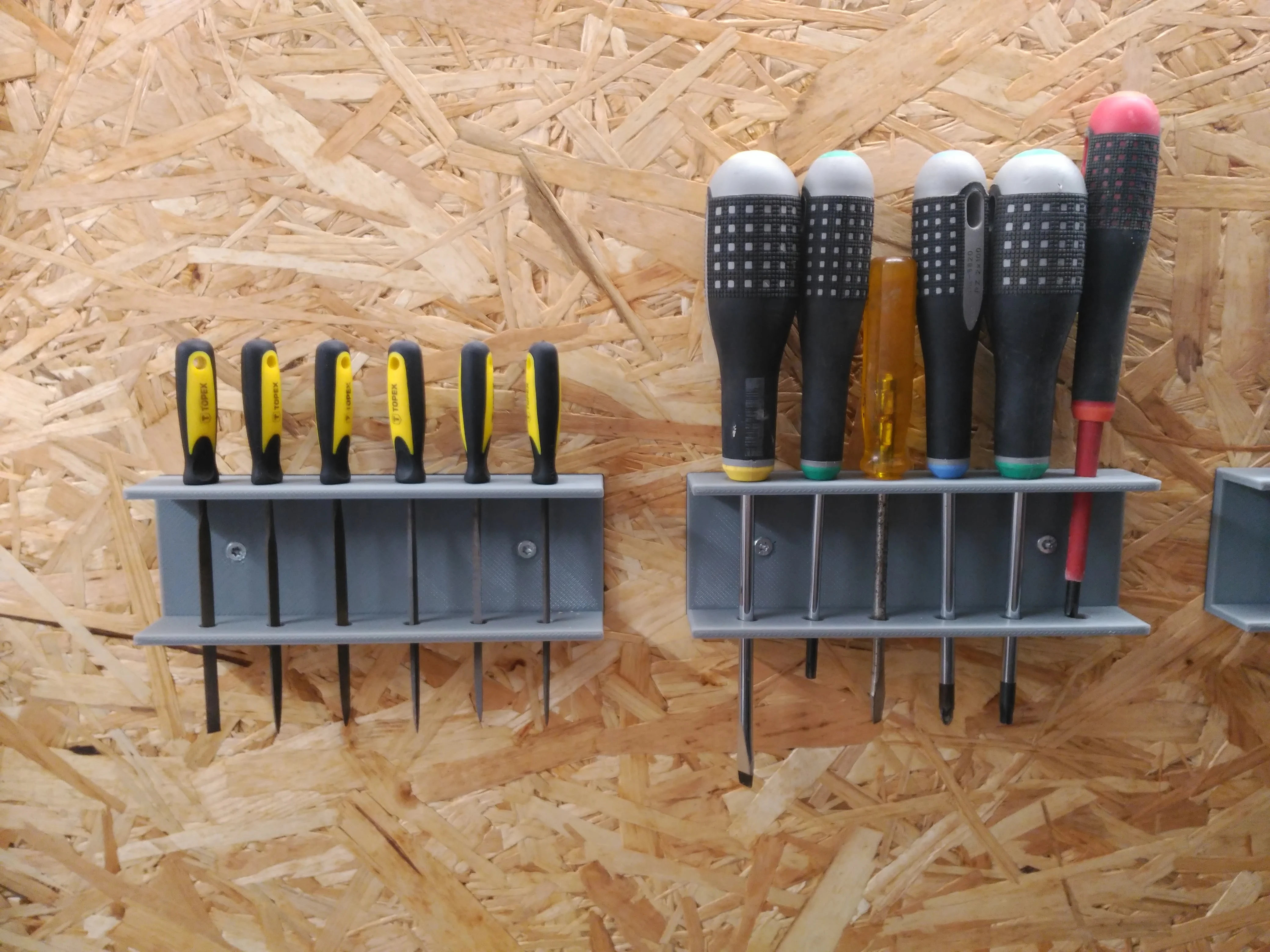 Tool brackets for workshop wall
