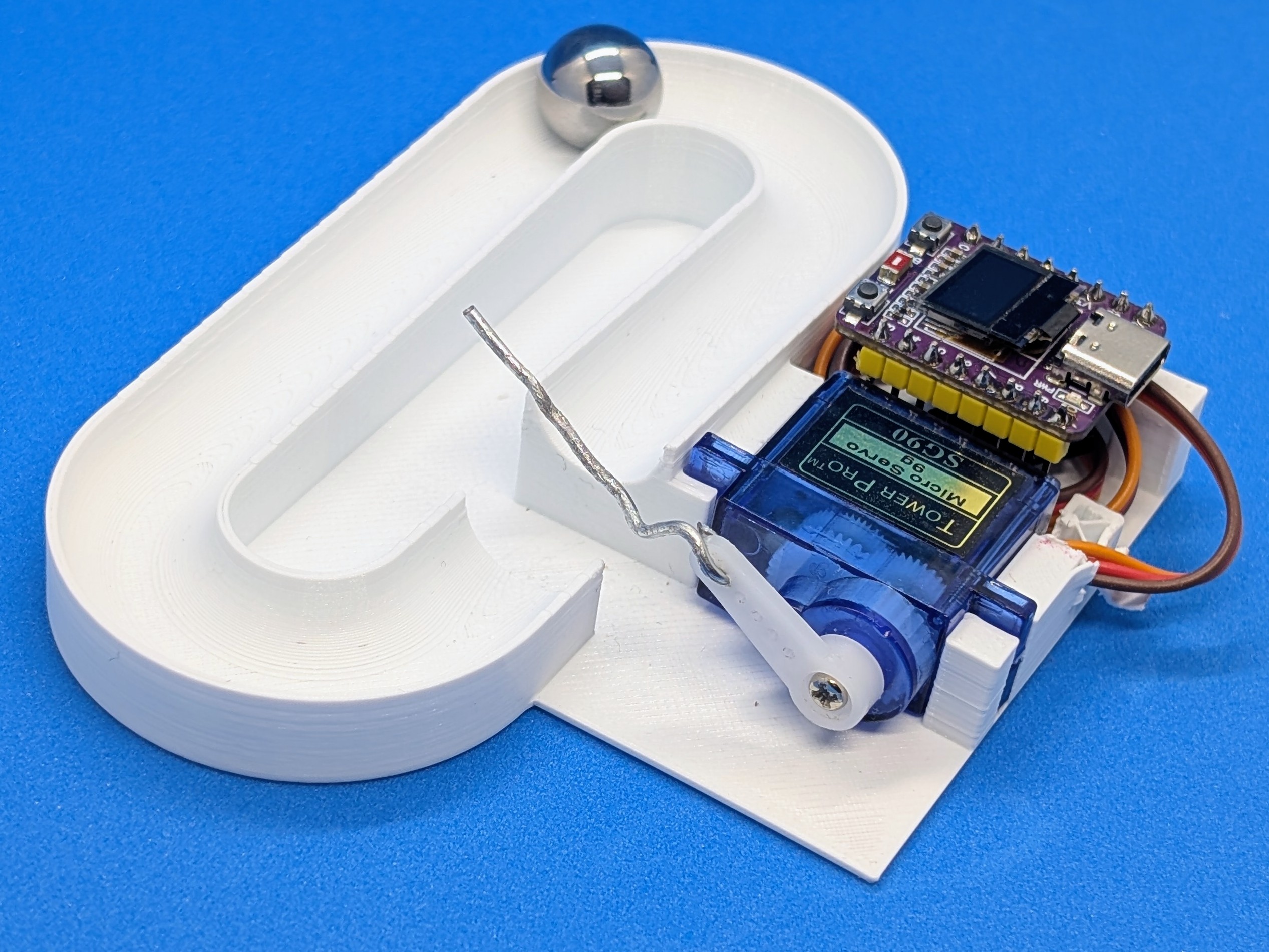 Micro Mechanized Marble Loop (ESP32-S3 + SG90)
