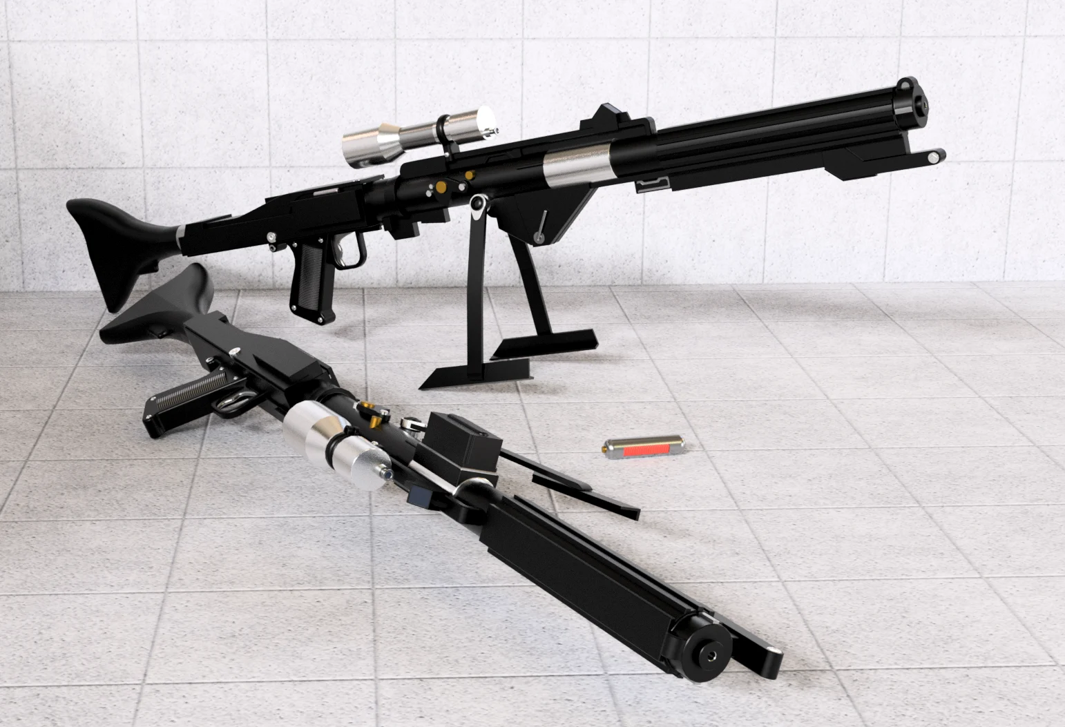 Sharpshooter mode and mid transformation versions Star Wars DC15 A rifle with enhanced detail for 1:12 , 1:6 and 1:1 figures and cosplay