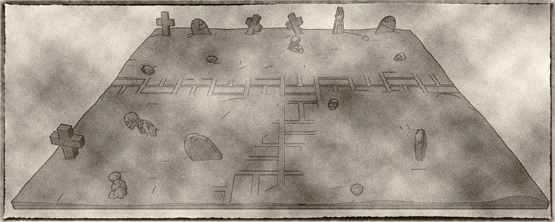 Cemetary Miniatures Trays 25mm 32mm 40mm- Graveyard Themed Set for Dungeons and Dragons, Warhammer of Tabletop fantasy games.