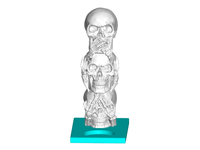 3 Wise Skulls Tealight Candle Holder