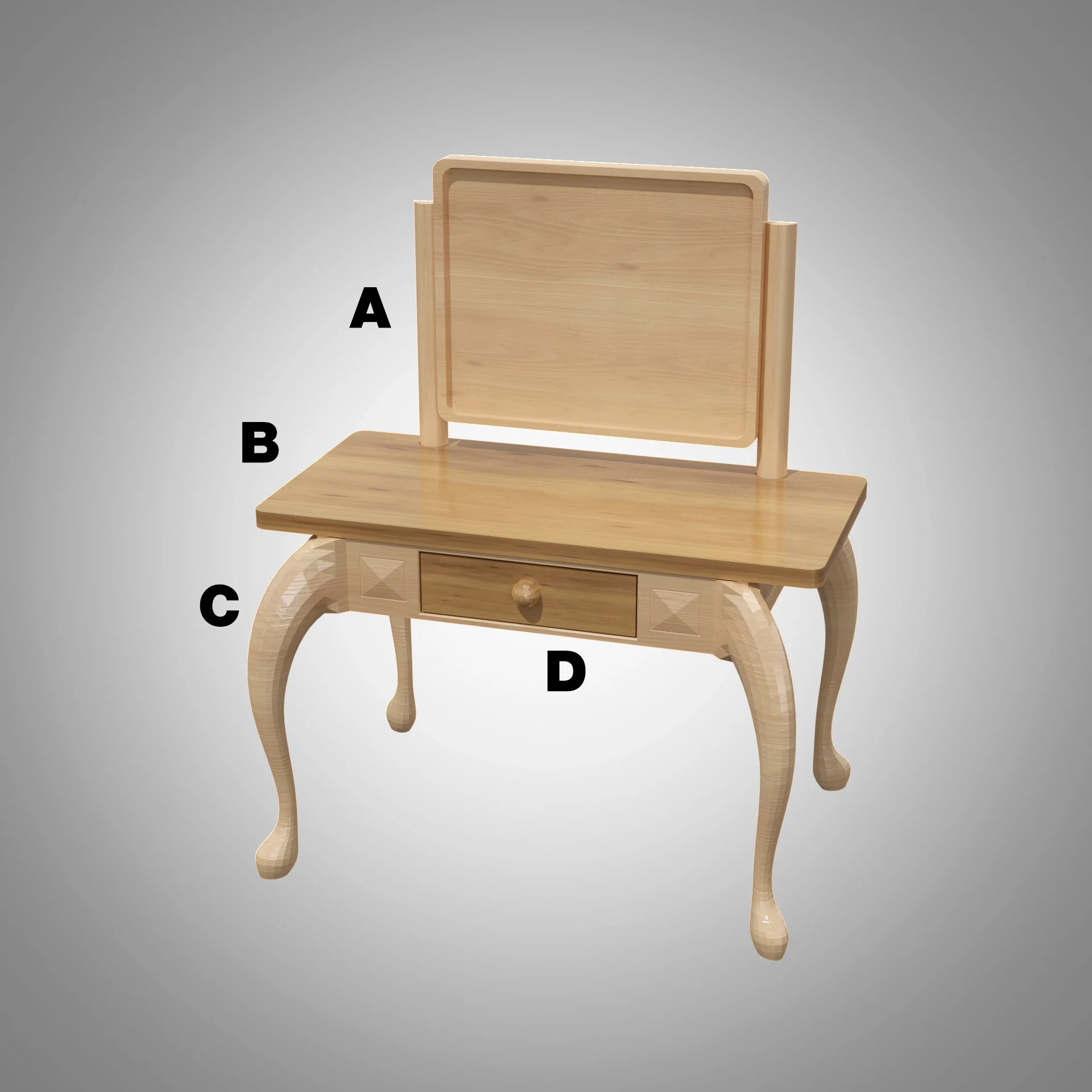 Korean Chosun Dynasty Miniature Dressing Table