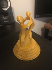 Mothers Day statue with quote from the book "Love You Forever"