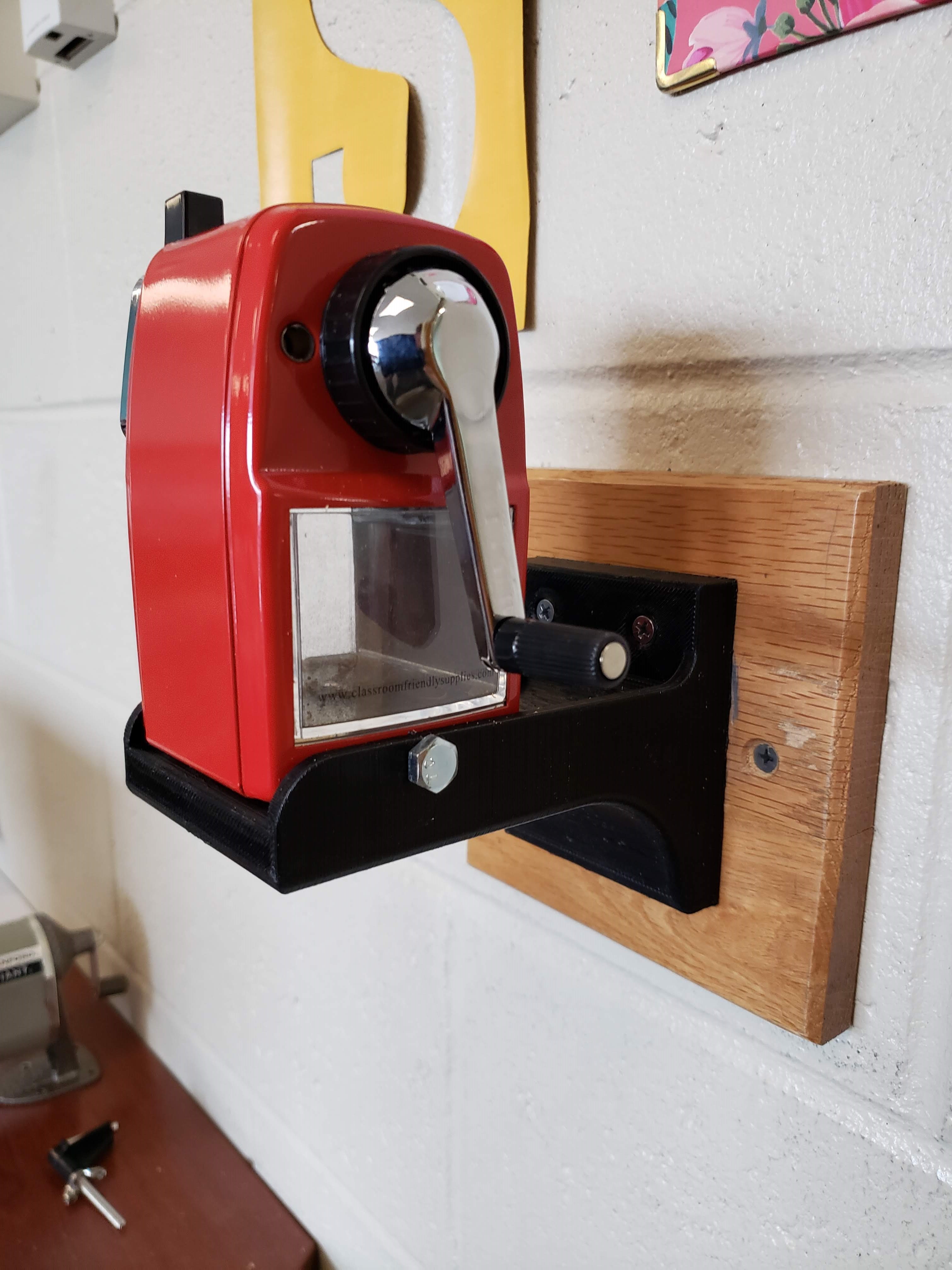 wall mount for pencil sharpener from classroom friendly supplies