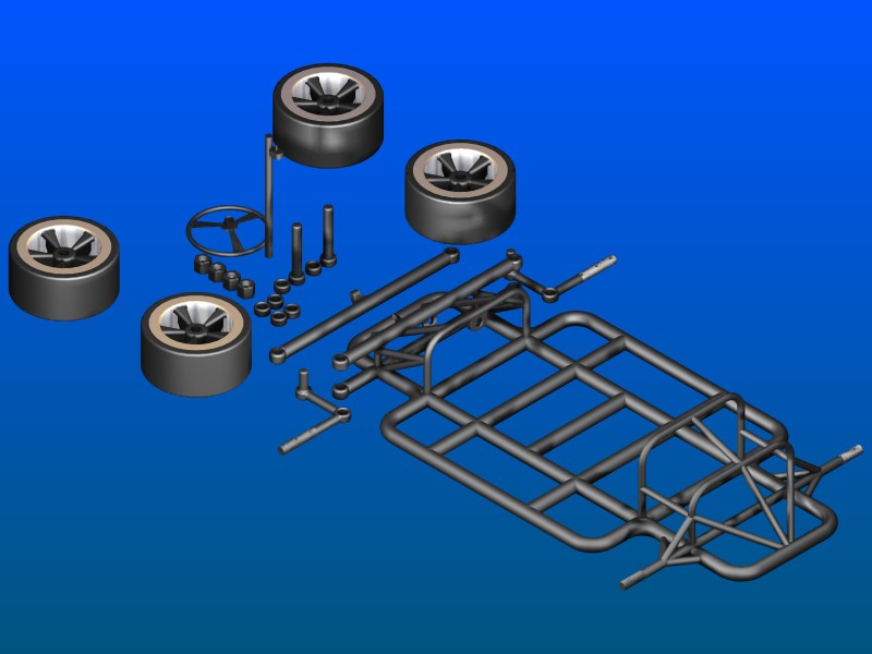 Go Kart Frame and Wheels