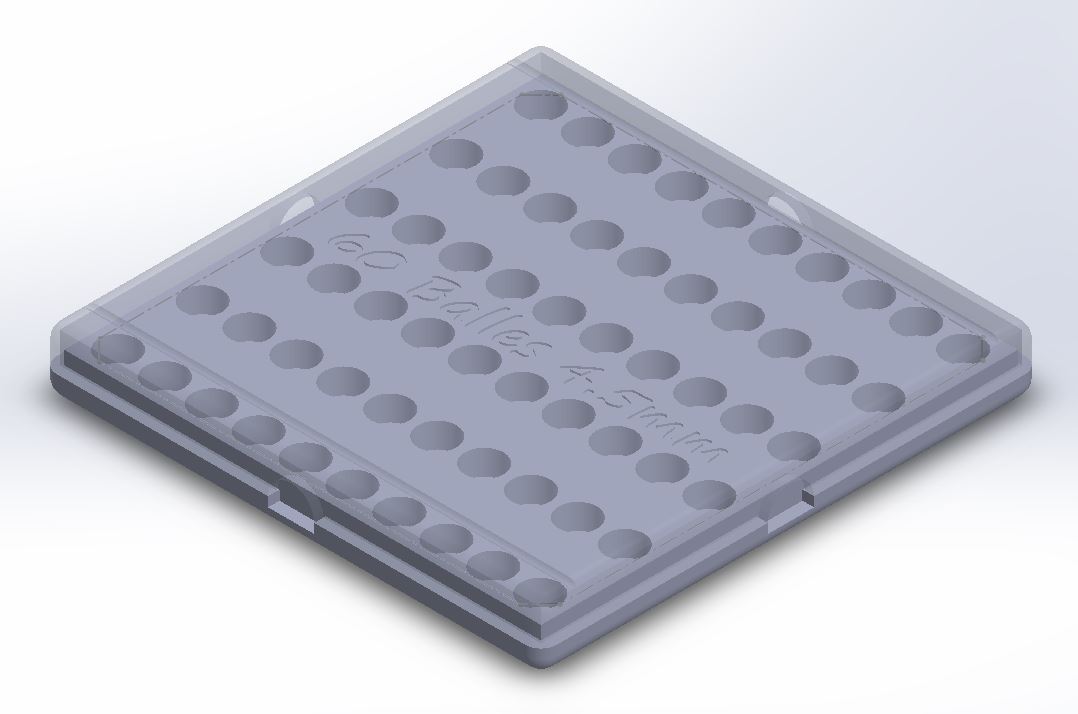 Boîte de rangement pour 60 plombs 4.5mm