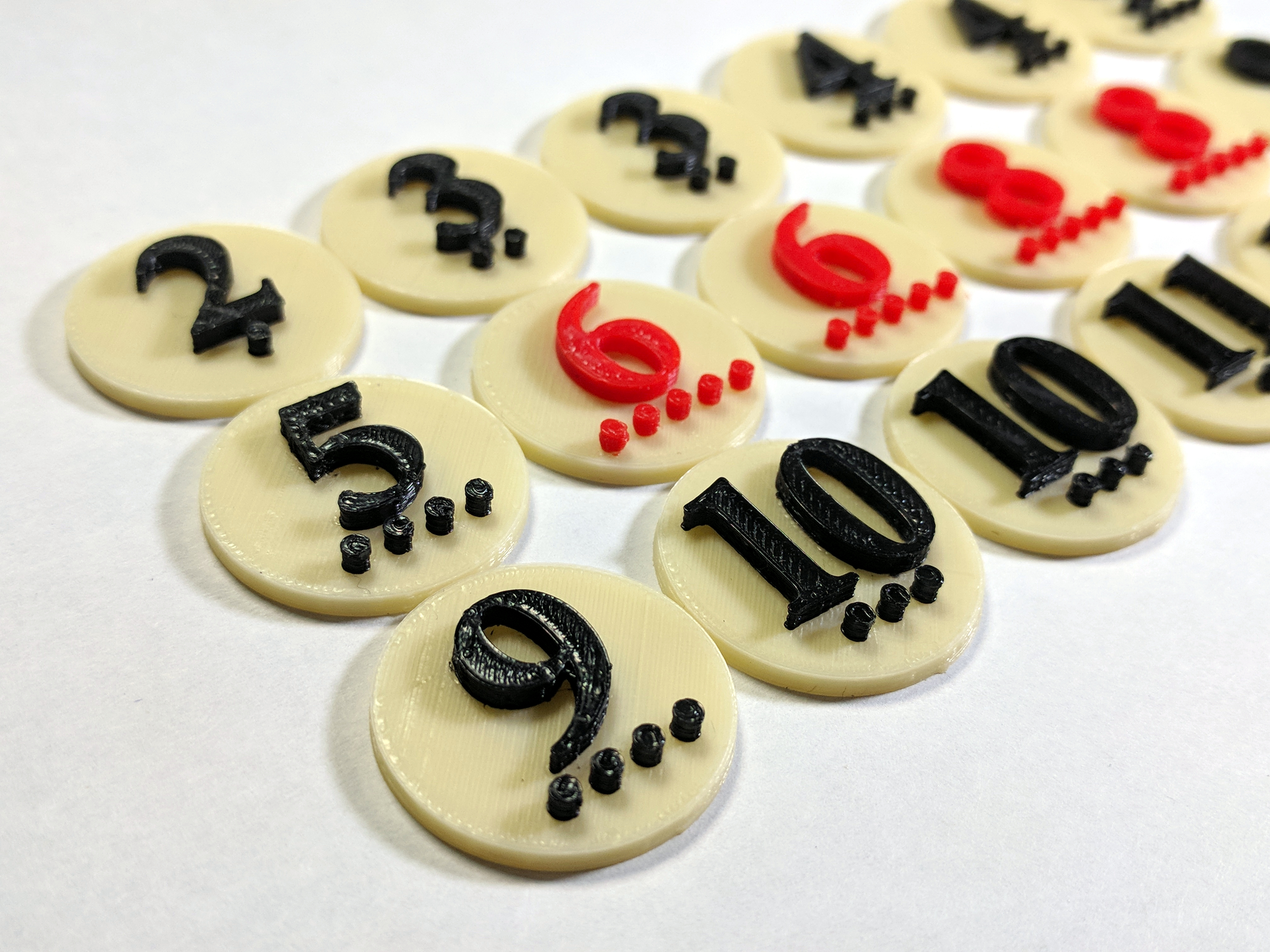 Catan Number Tokens - 4 Player Set