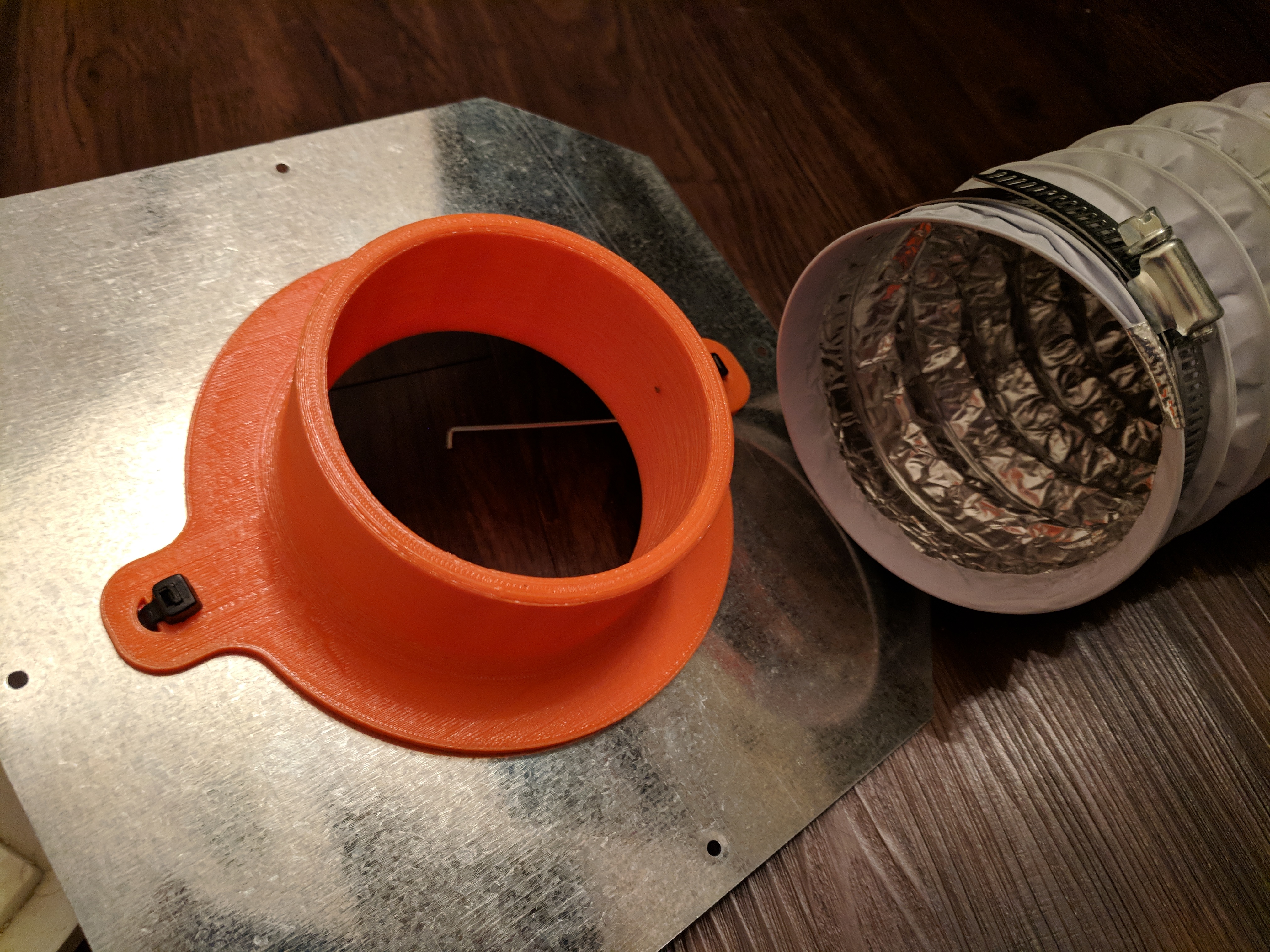 Fan duct adapter for ceiling collar (4 inch)