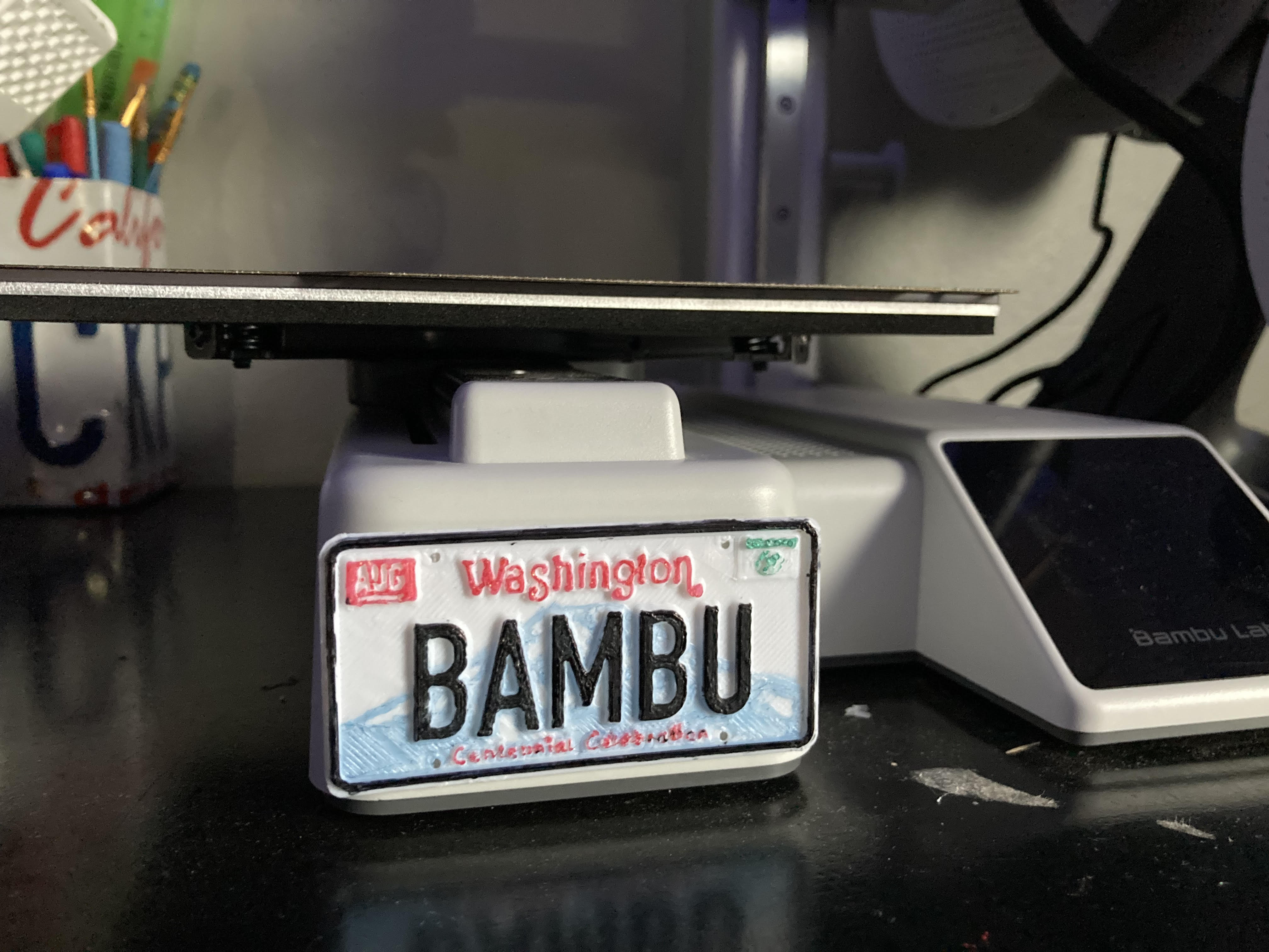 bambu Lab printer license plate