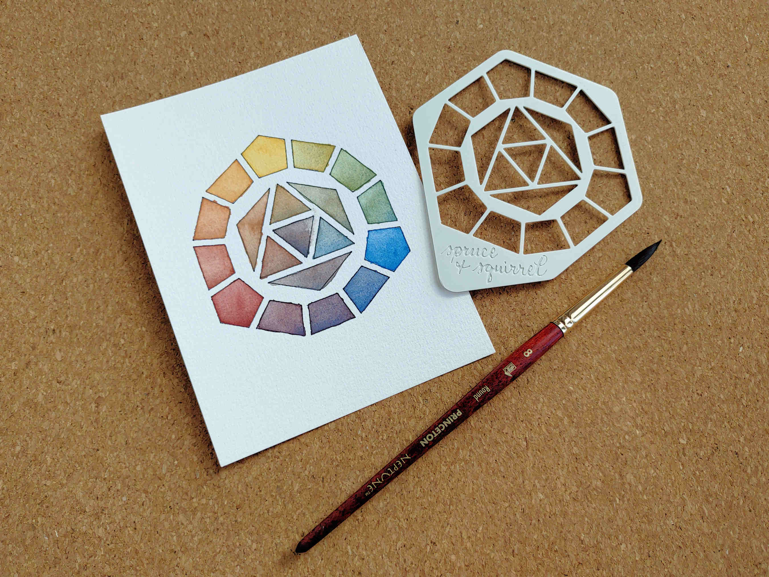 Geometric Color Wheel Stencil - UPDATED!