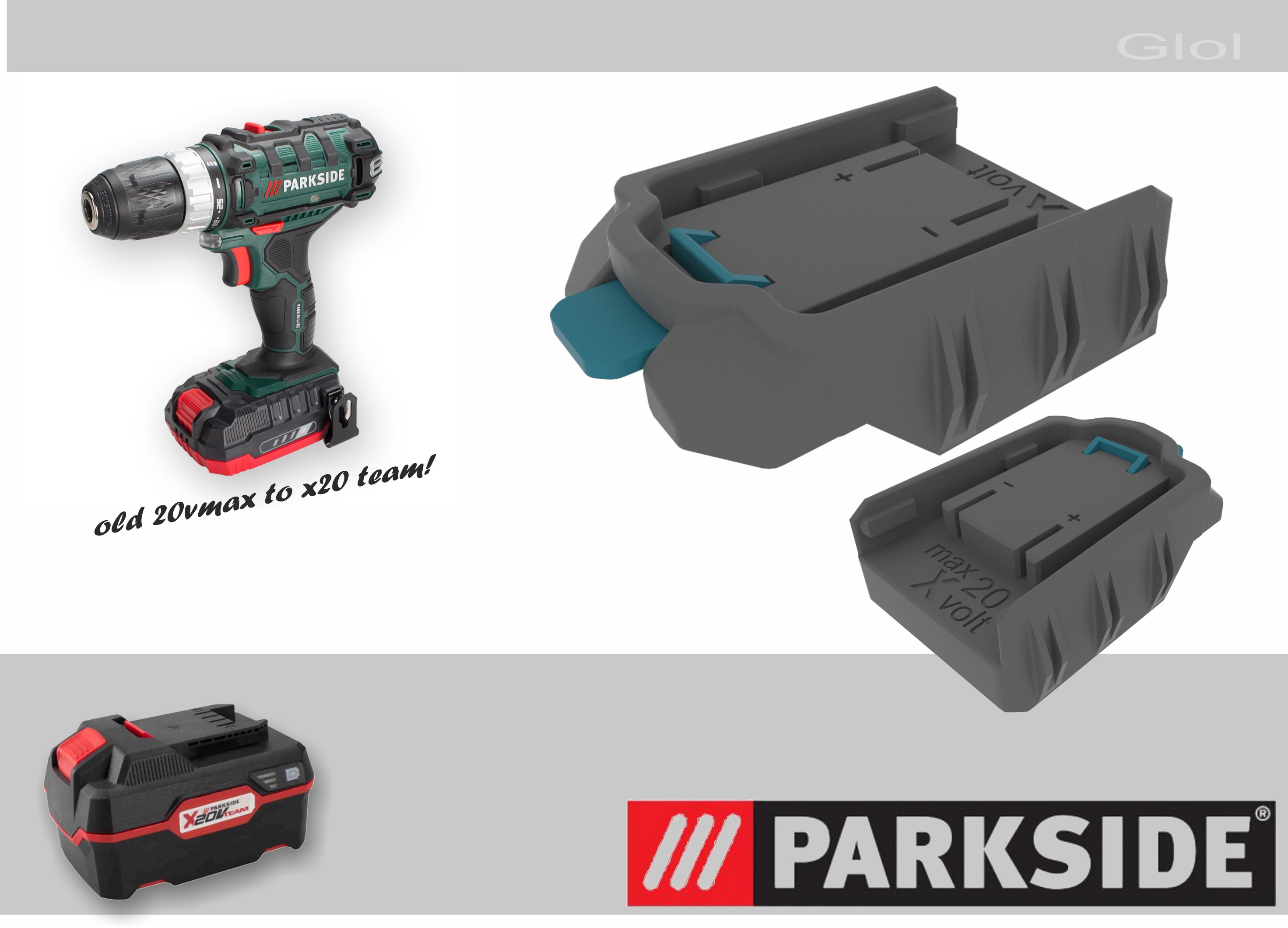Parkside x20 to Parkside 20v Max