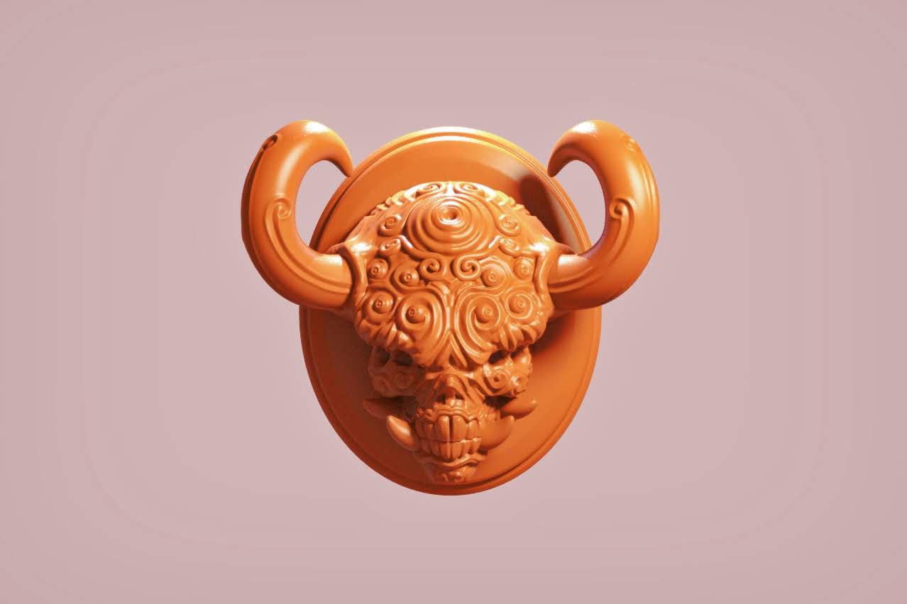 Tusk Demon Skull Magnet