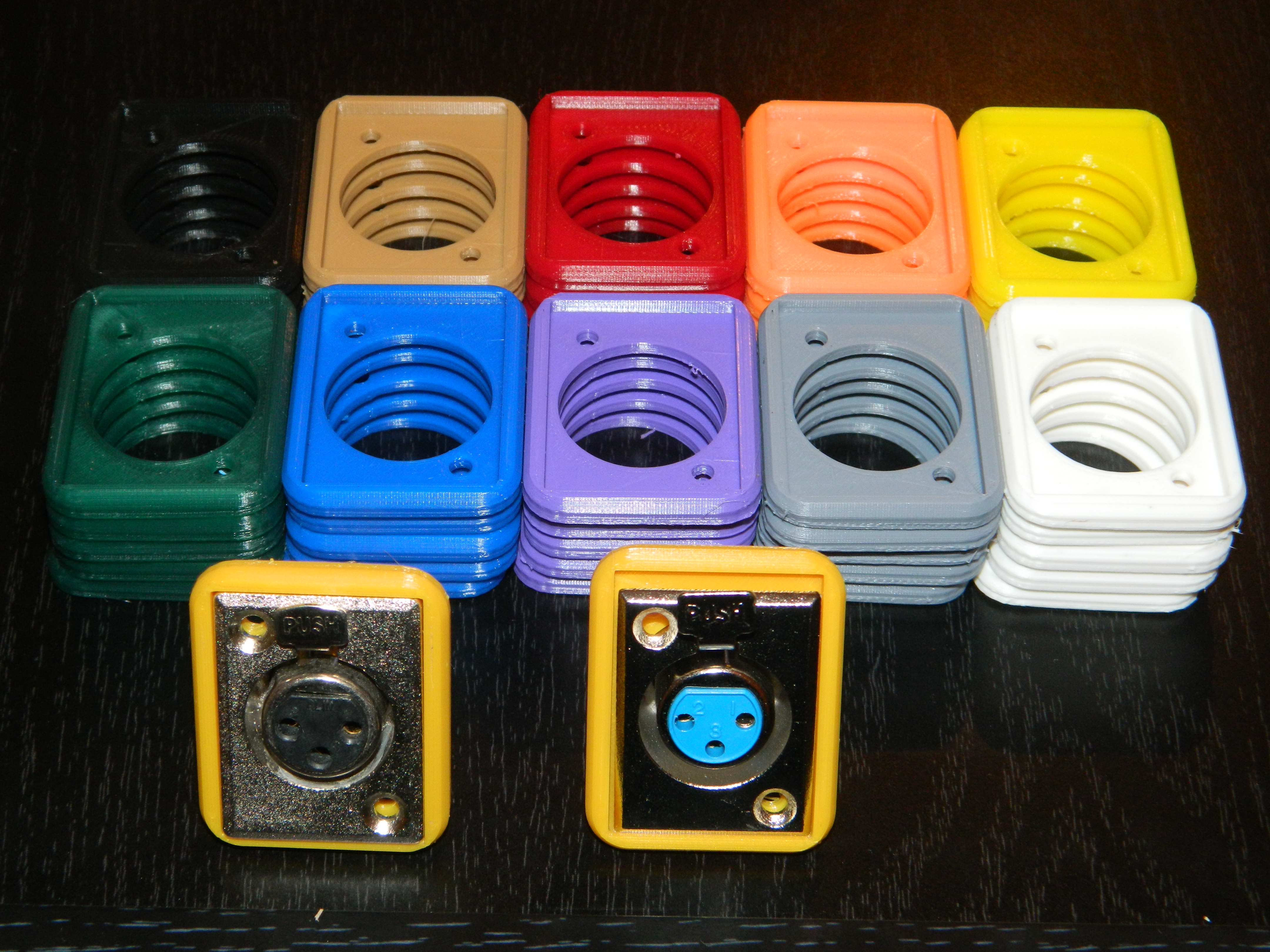 xlr female chassis color coding spacer