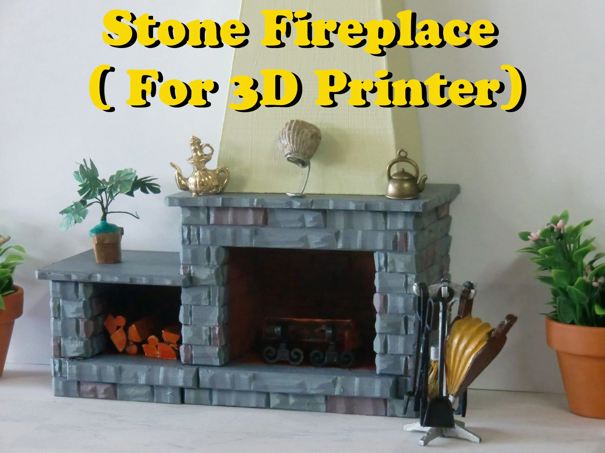 Fireplace for dollhouse 1:12 scale