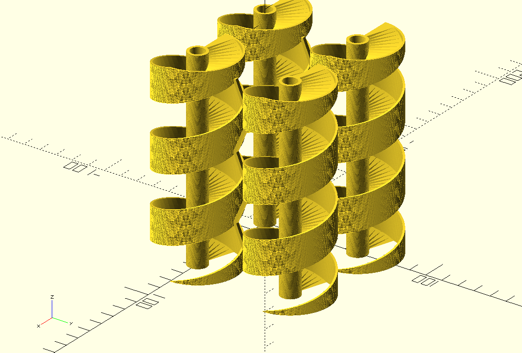Assemblable Archimedes Screw (or auger) in sections