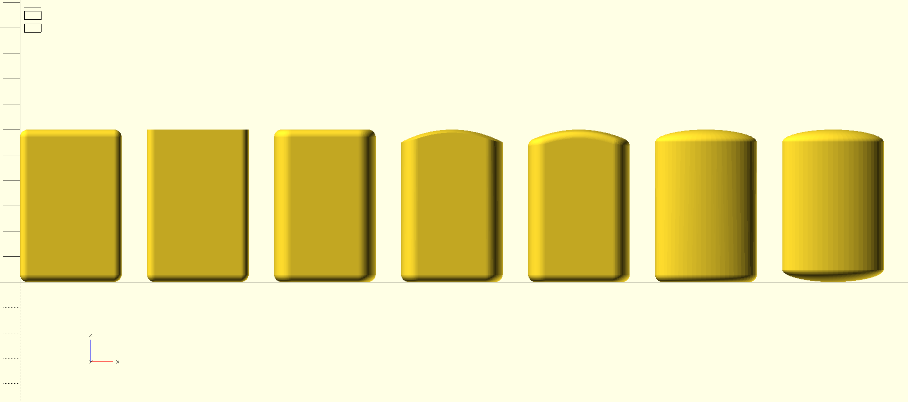 Rounded box module for openscad