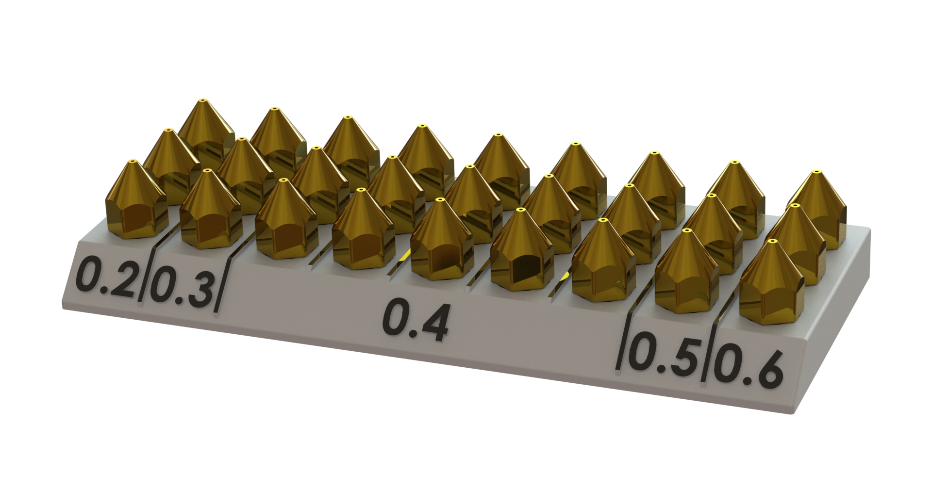 Shorter Nozzle Tray MK8 M6 0.2 0.3 0.4 0.5 0.6 0.8