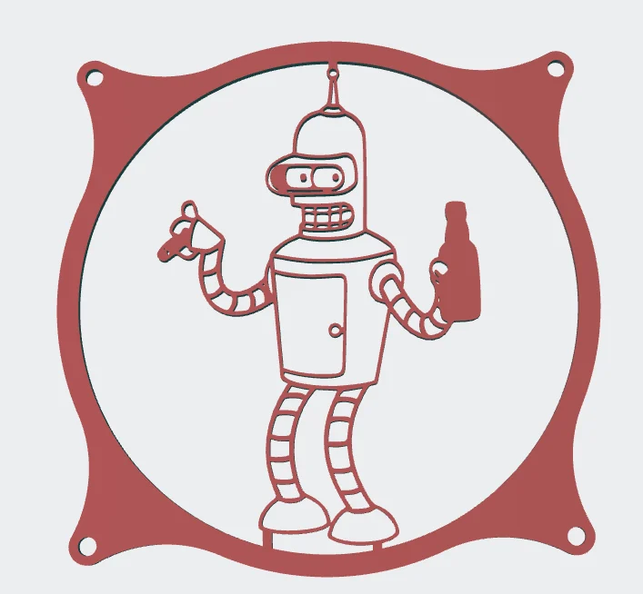 Futurama Bender 120mm Fan Cover