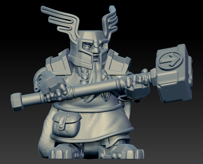 Warrior dwarf with two-handed hammer