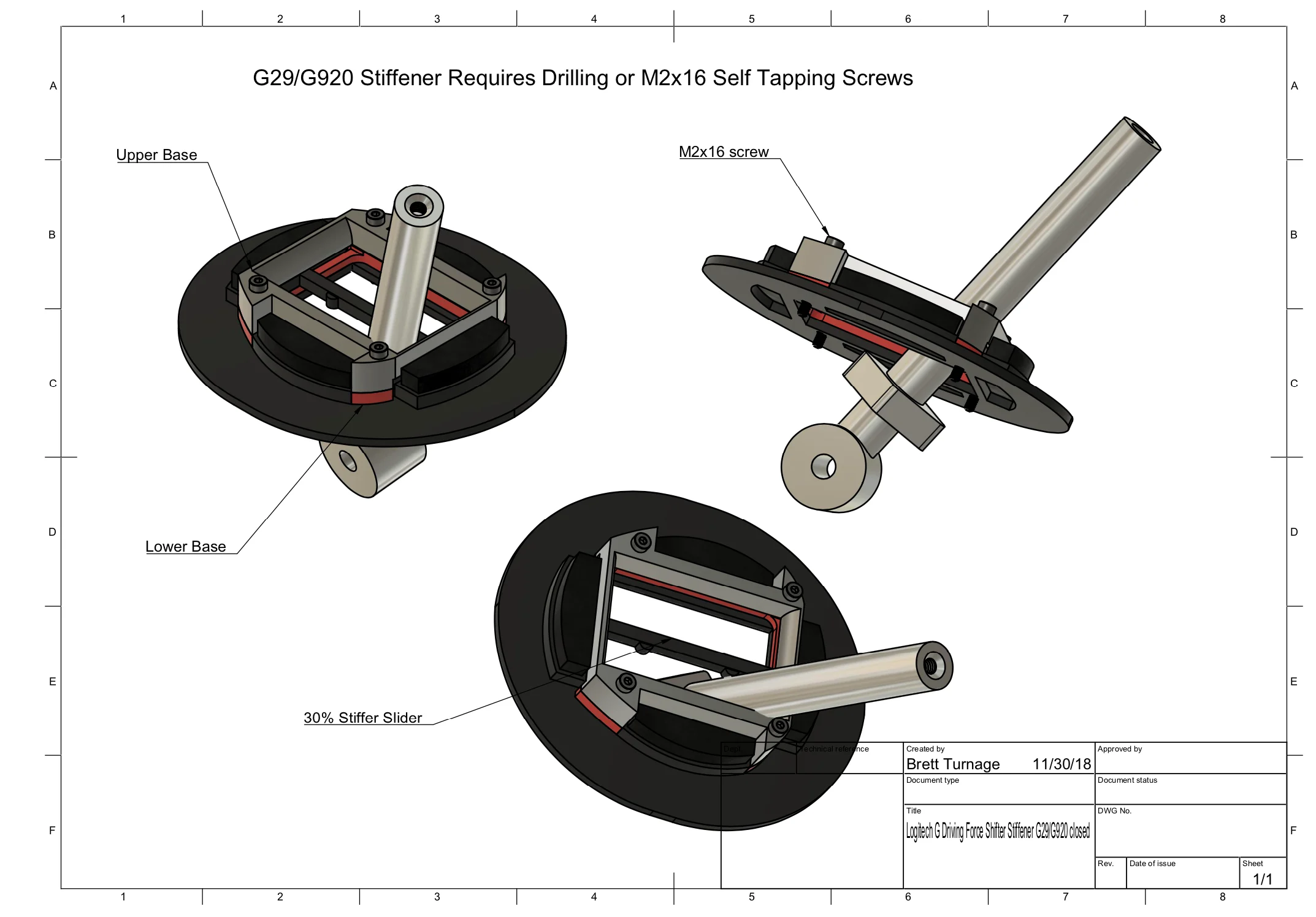 Super Stiff Shifter Assembly for Logitech G Driving Shifter with G29/ G920