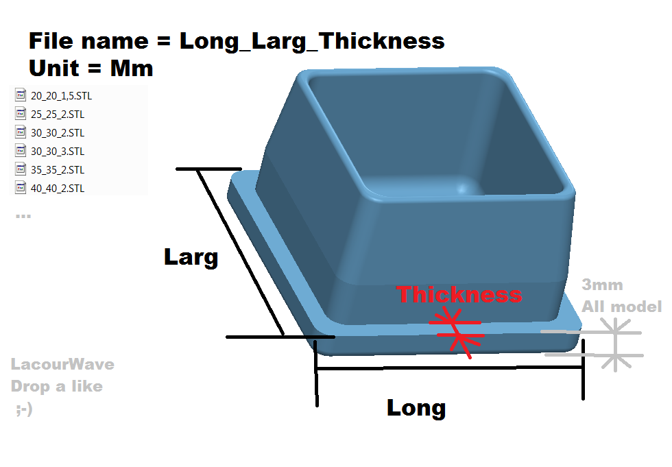 Multiples Square tube cover / Plusieurs caches tube carré