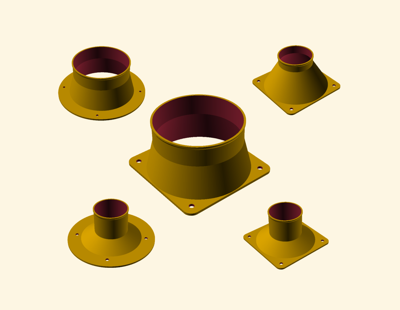 Customizable Duct/Pipe Adaptor (small printbeds too)