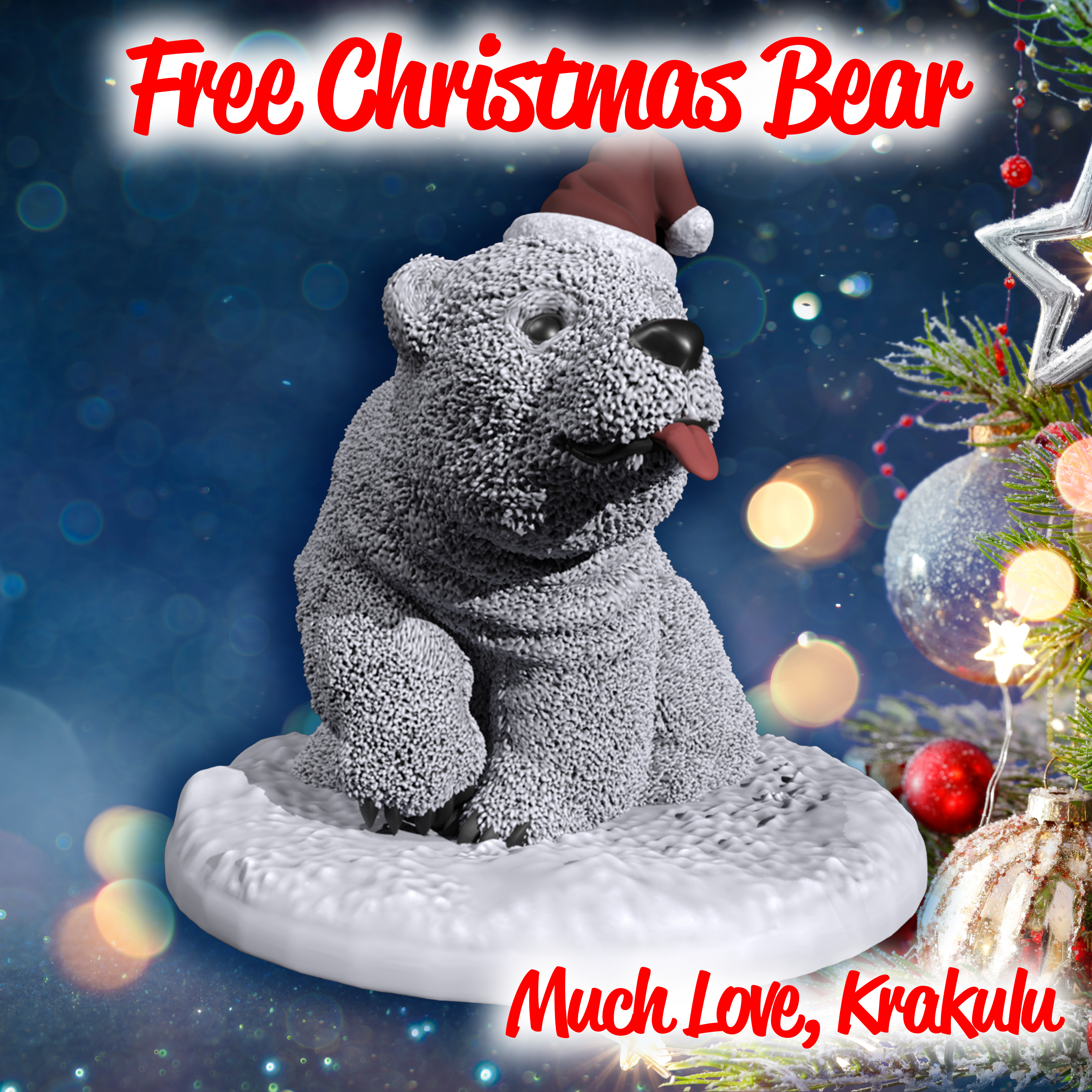 Christmas Polar Bear Cub Two Variants