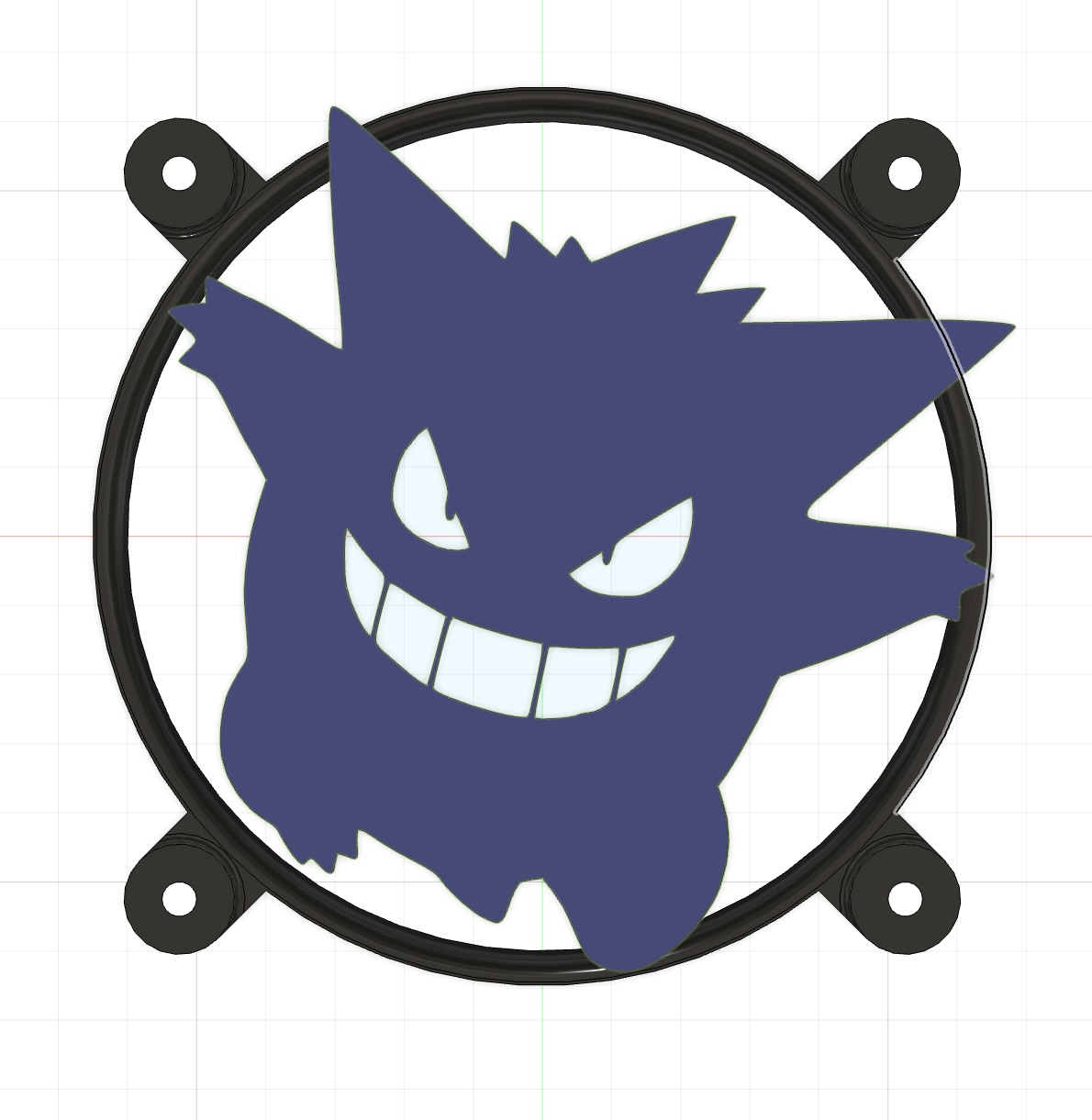 Gengar 120mm PC Fan Cover - Playful Decorative Look