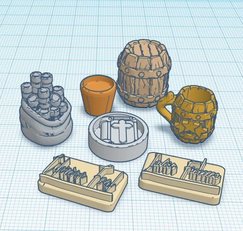 Taverns of Tiefenthal 3d player upgraded tokens