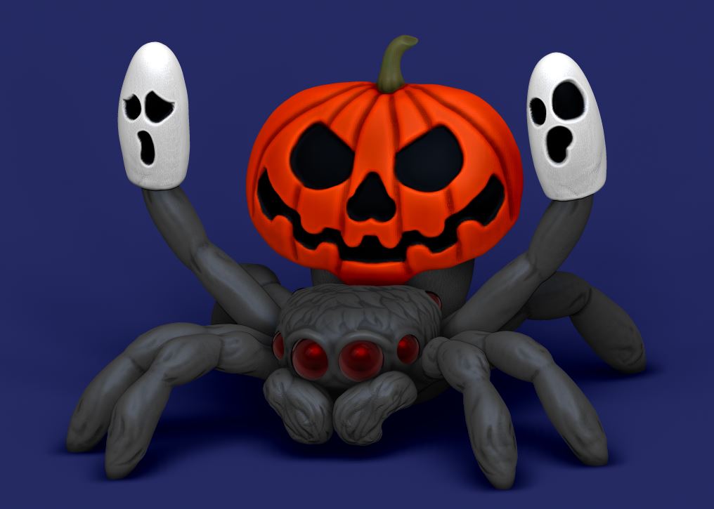 Halloween pumpkin peacock spider