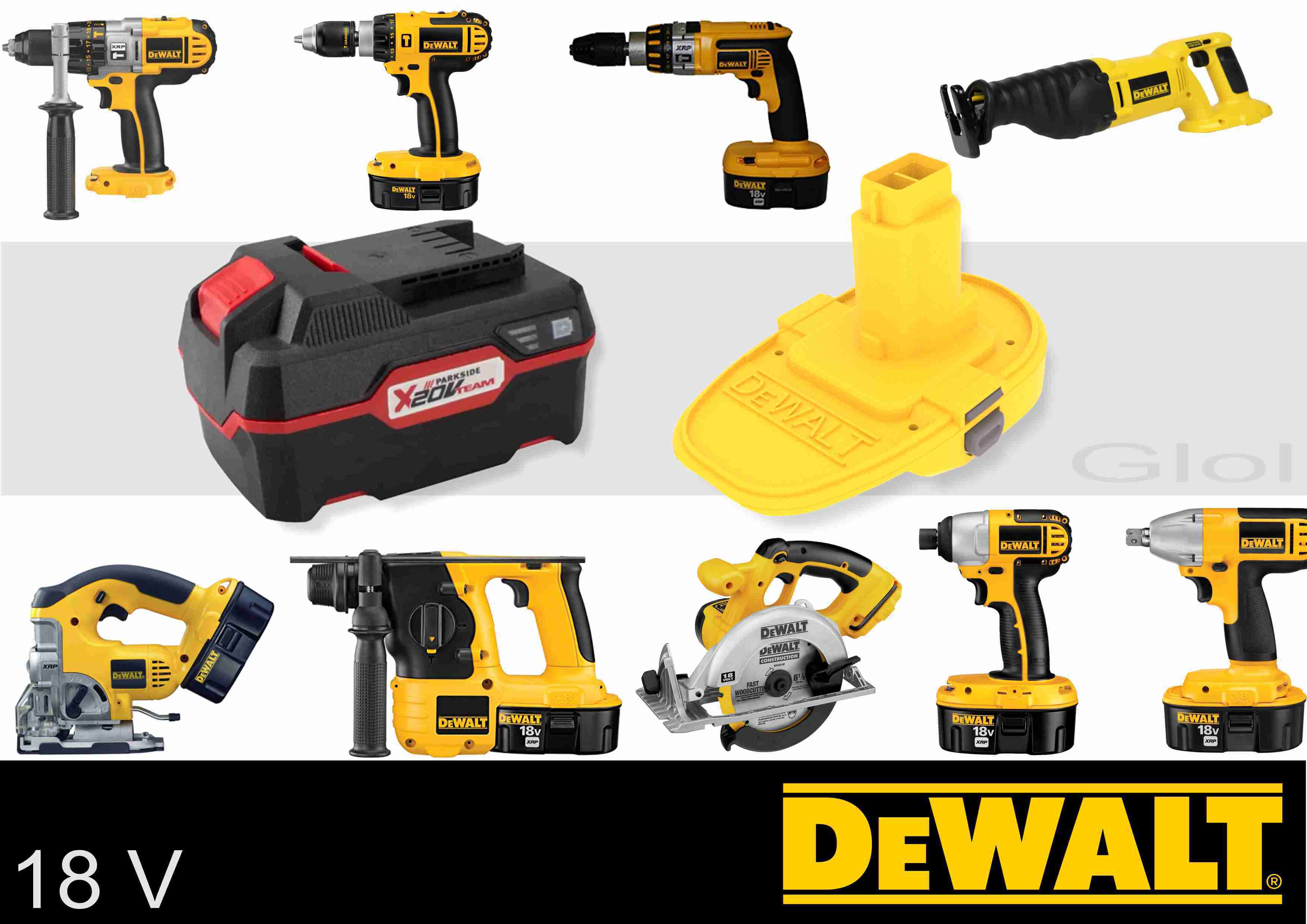 Parkside x20 to DEwalt 18v