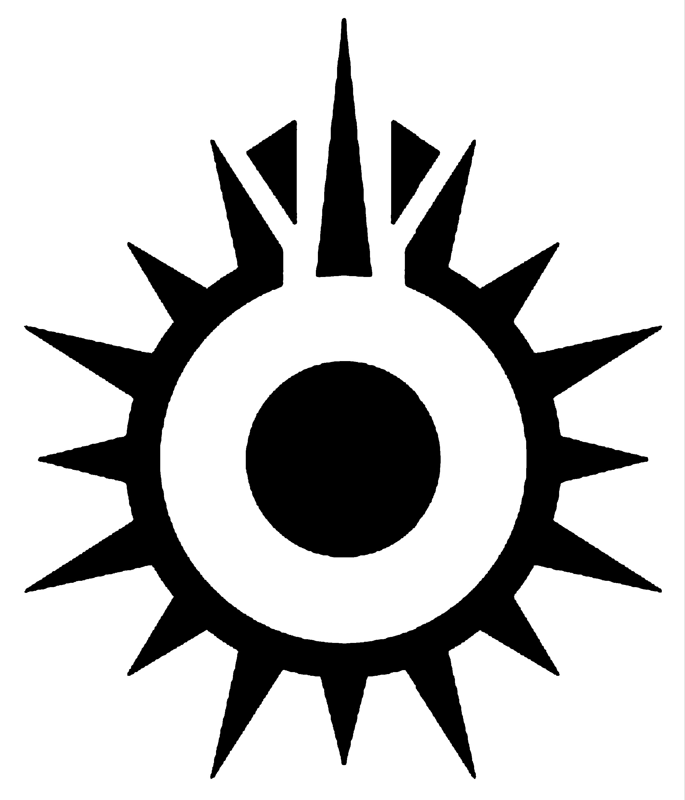 2D Black Sun symbol + stencil
